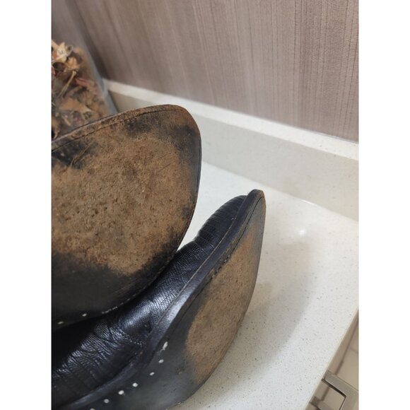 Cowtown USA Cowboy Black Boots Men’s 10.5 D Exotic Western EUC Black - Picture 5 of 10